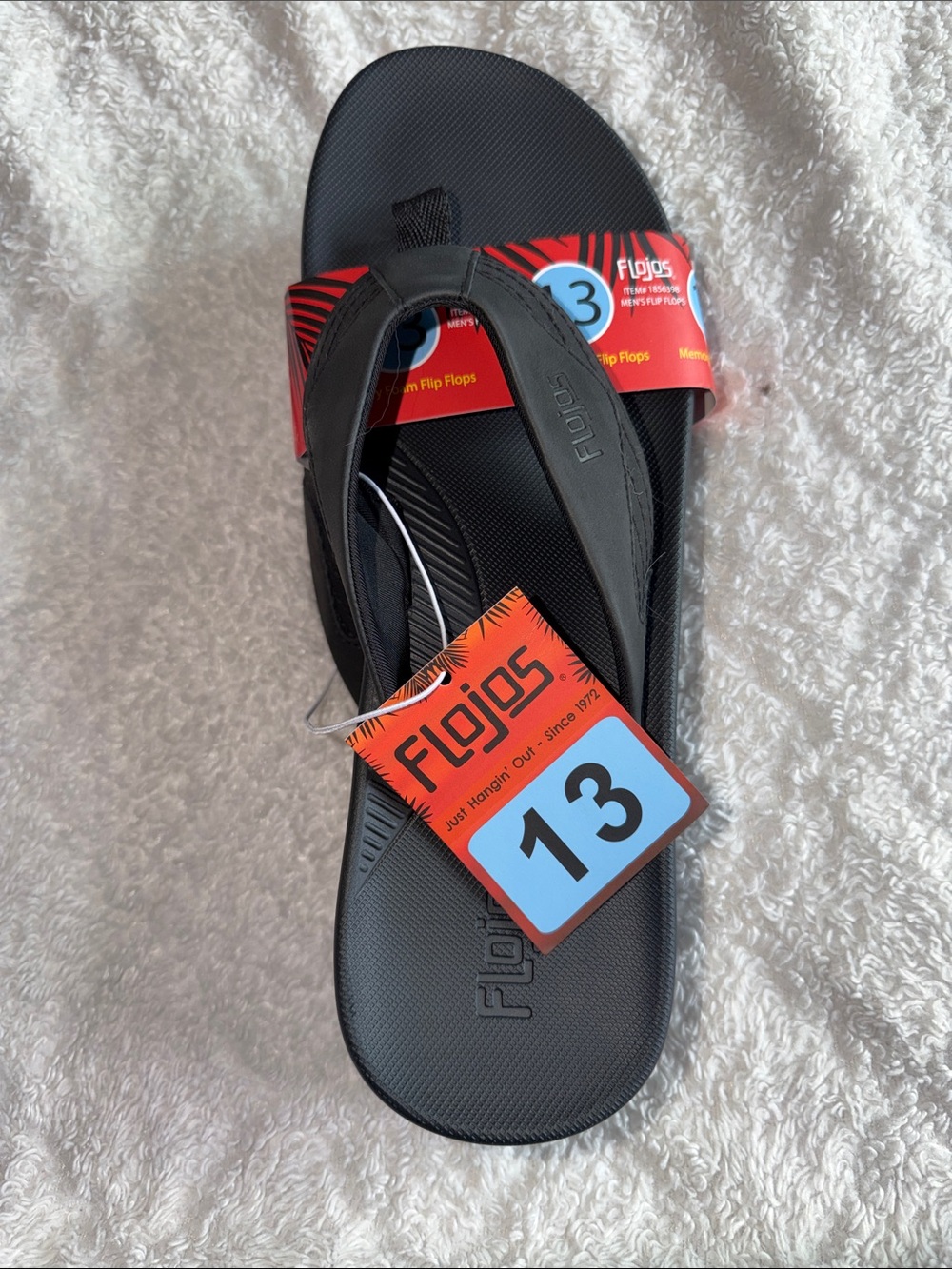 Flojos Black Men's Memory Foam Flip Flops